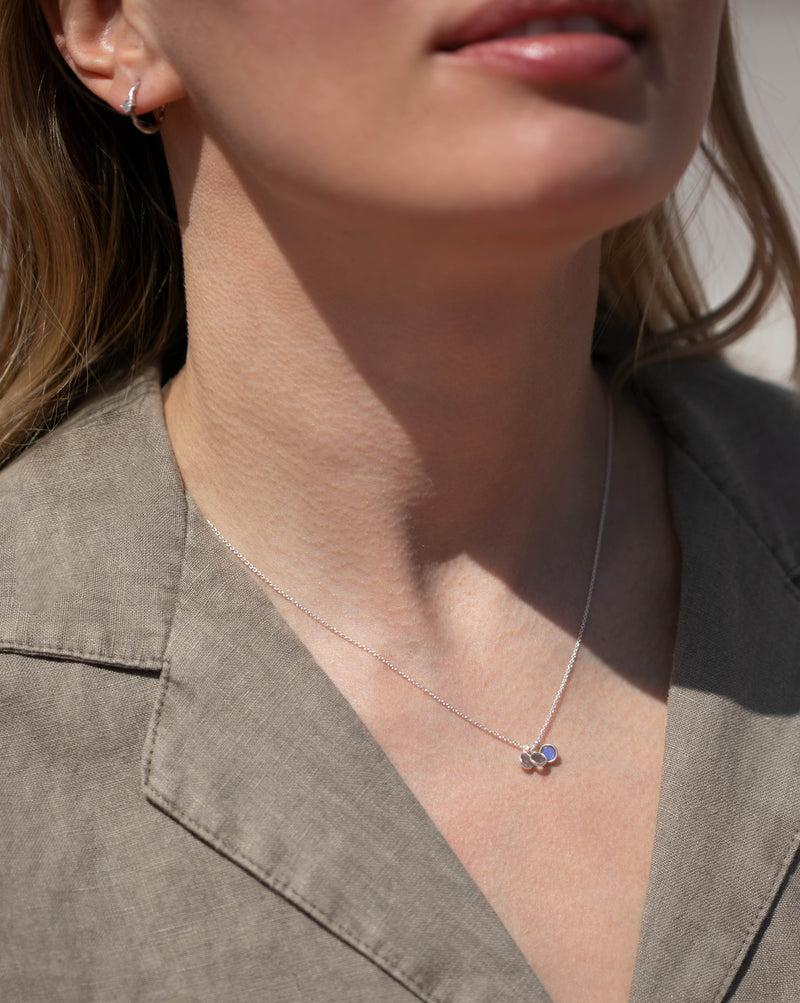 TROIS Necklace Labradorite - Silver
