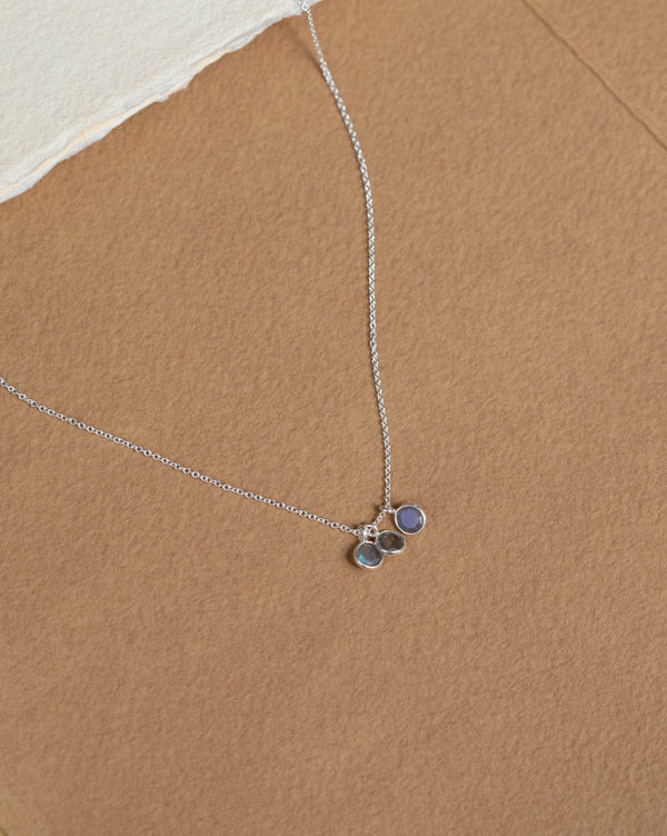TROIS Necklace Labradorite - Silver