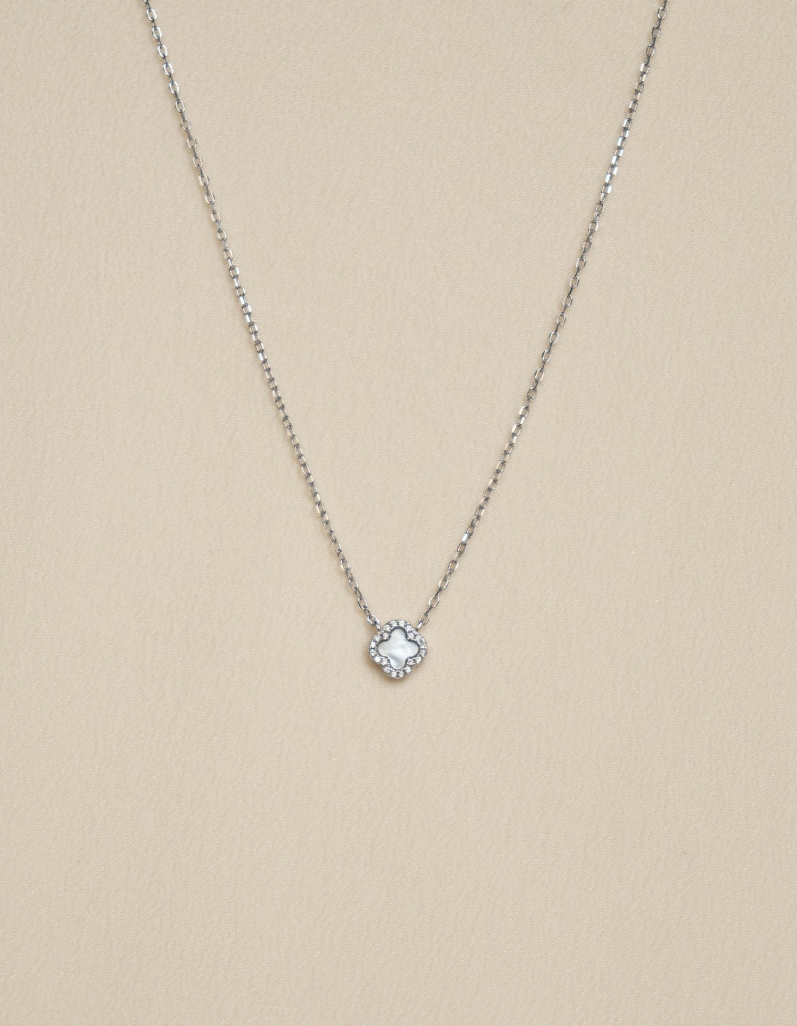 【HYERES LOR】Bonne Chance Silver enamel necklace White M CHANCE Necklace – French Toasts